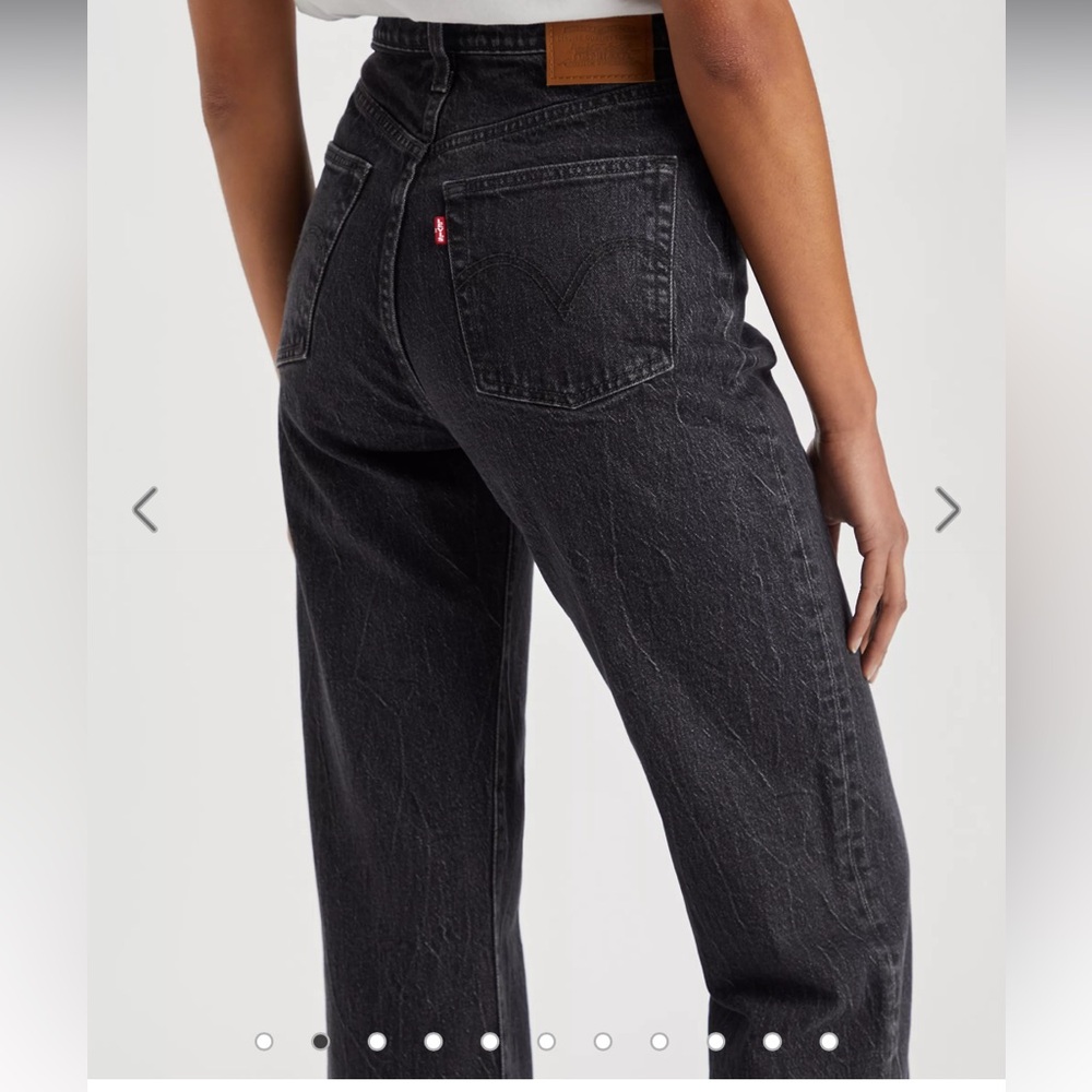 Ribcage Straight Ankle Women's Jeans in Black Rinse - Size 26